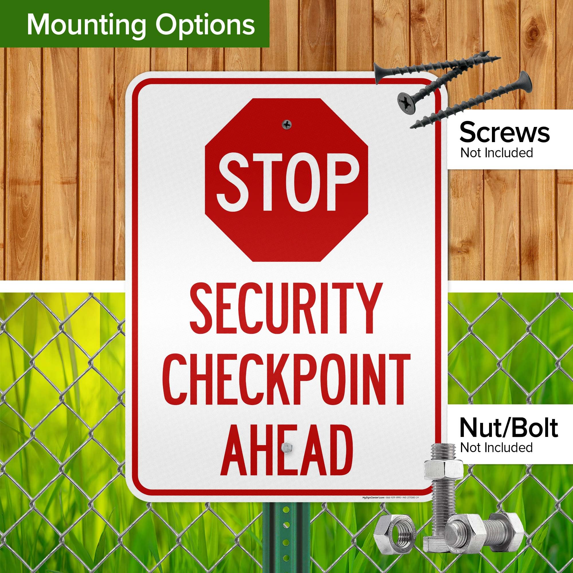Amazon.com : Stop Security Checkpoint Ahead Sign, 18x24 Inches, 3M